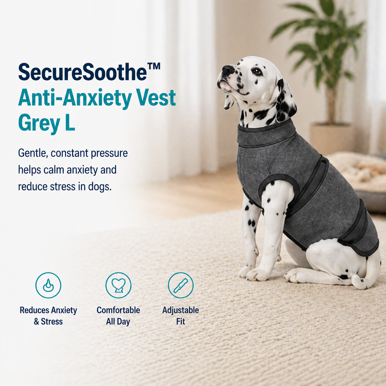 SecureSoothe™ Anti-Anxiety Vest Grey L