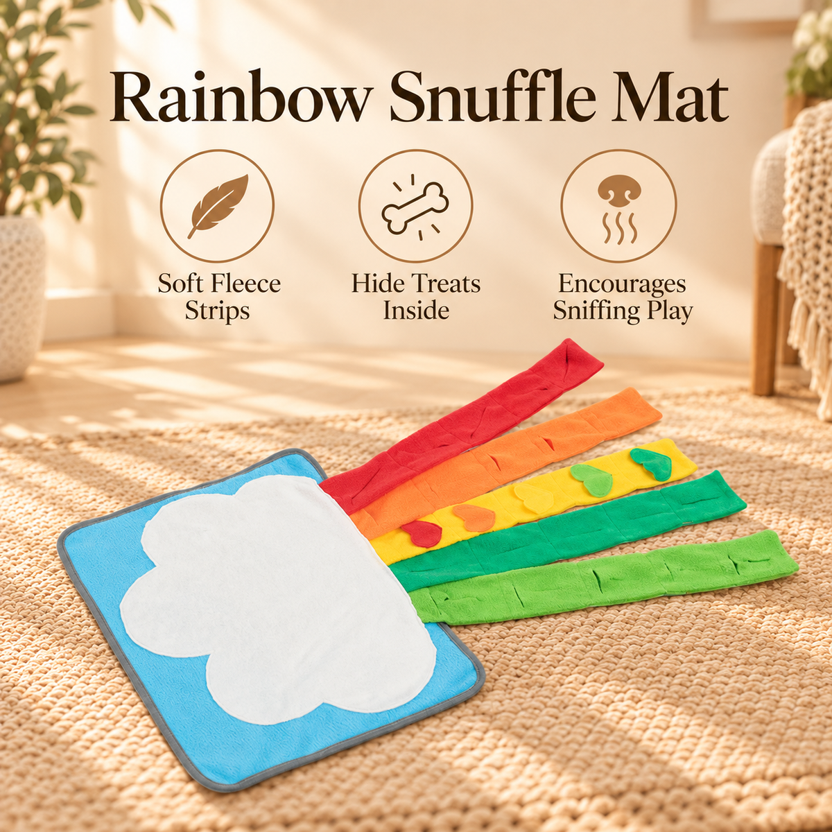 Paws & Peace Rainbow Snuffle Mat for Dogs