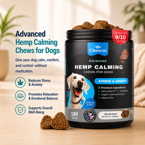 CalmPup™ Anxiety Relief Chews for Dogs – 180ct | Paws&Peace