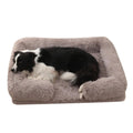 DreamPaws™ Ortho-Comfort Calming Bed – Grey Plush, Machine Washable | Paws&Peace