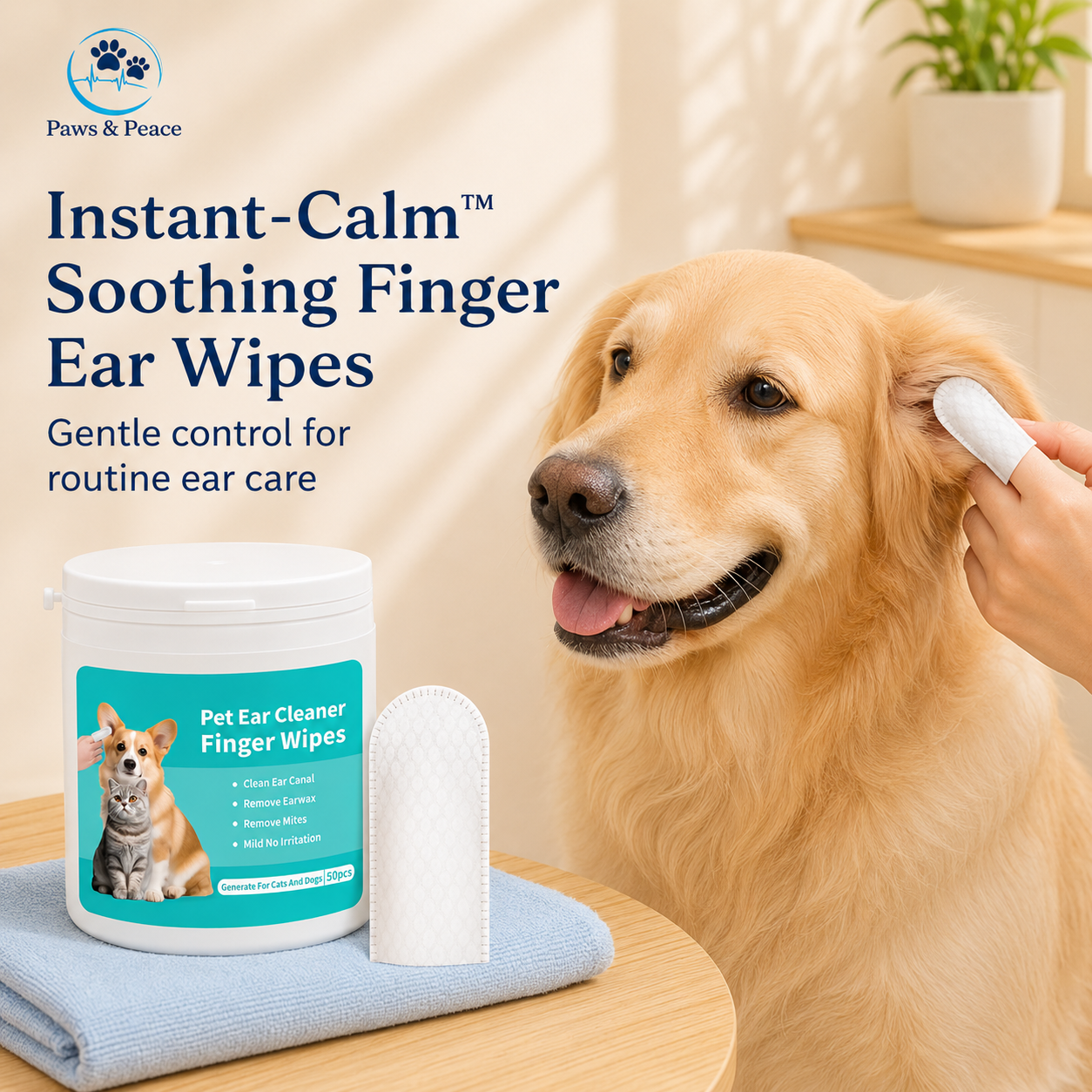 Instant-Calm™ Soothing Finger Ear Wipes