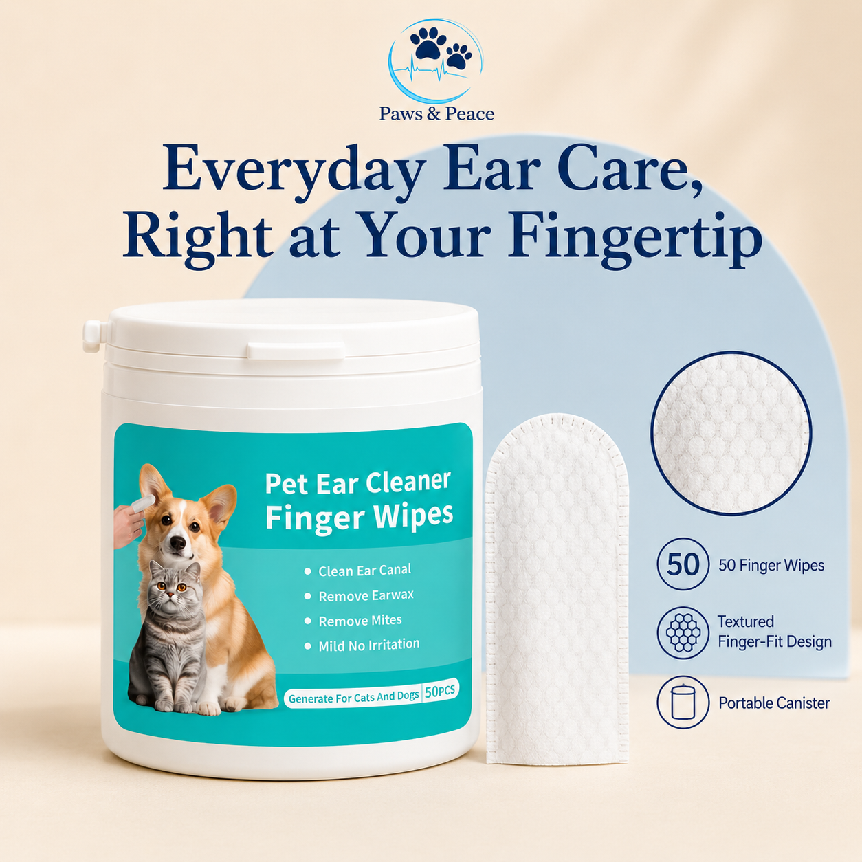 Instant-Calm™ Soothing Finger Ear Wipes