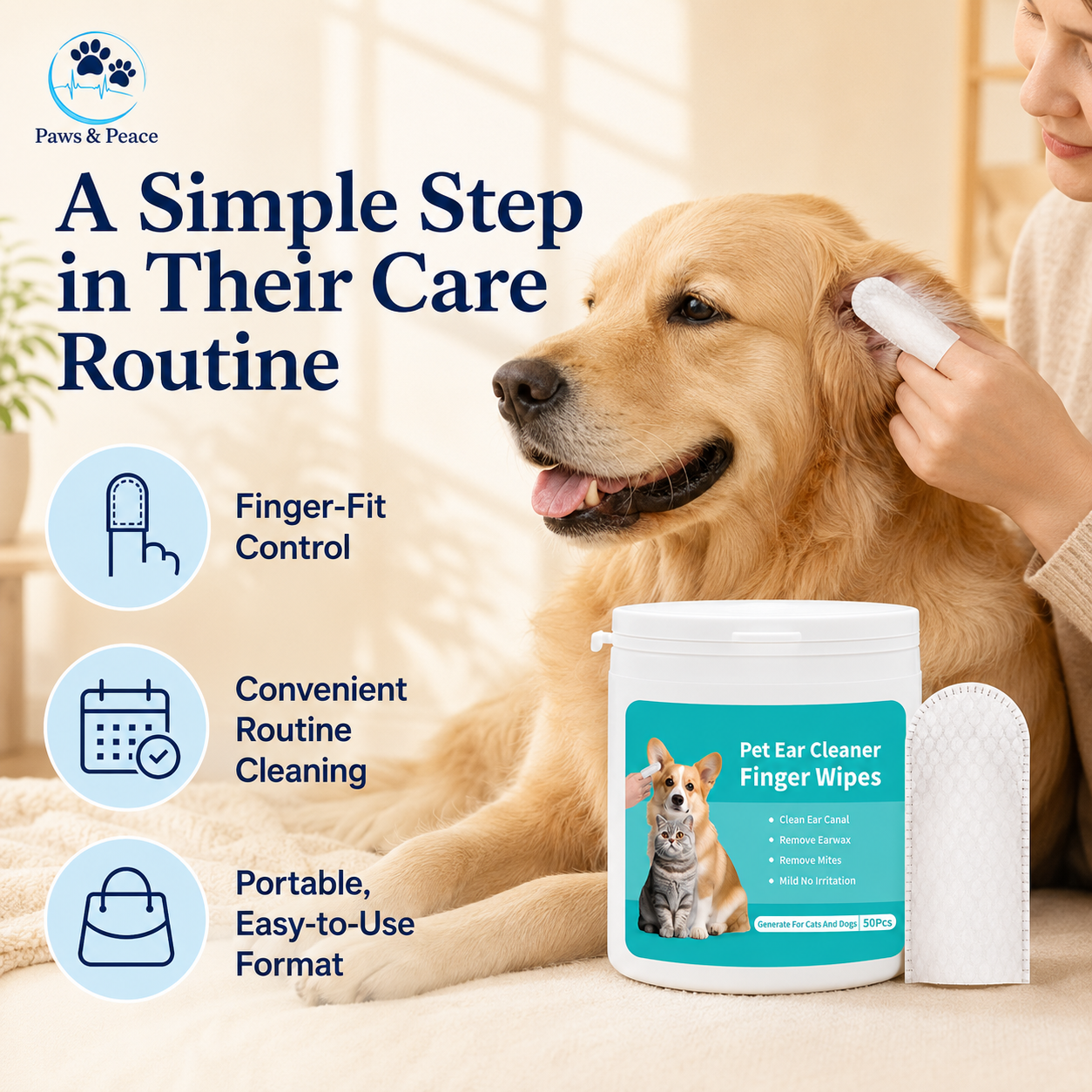 Instant-Calm™ Soothing Finger Ear Wipes