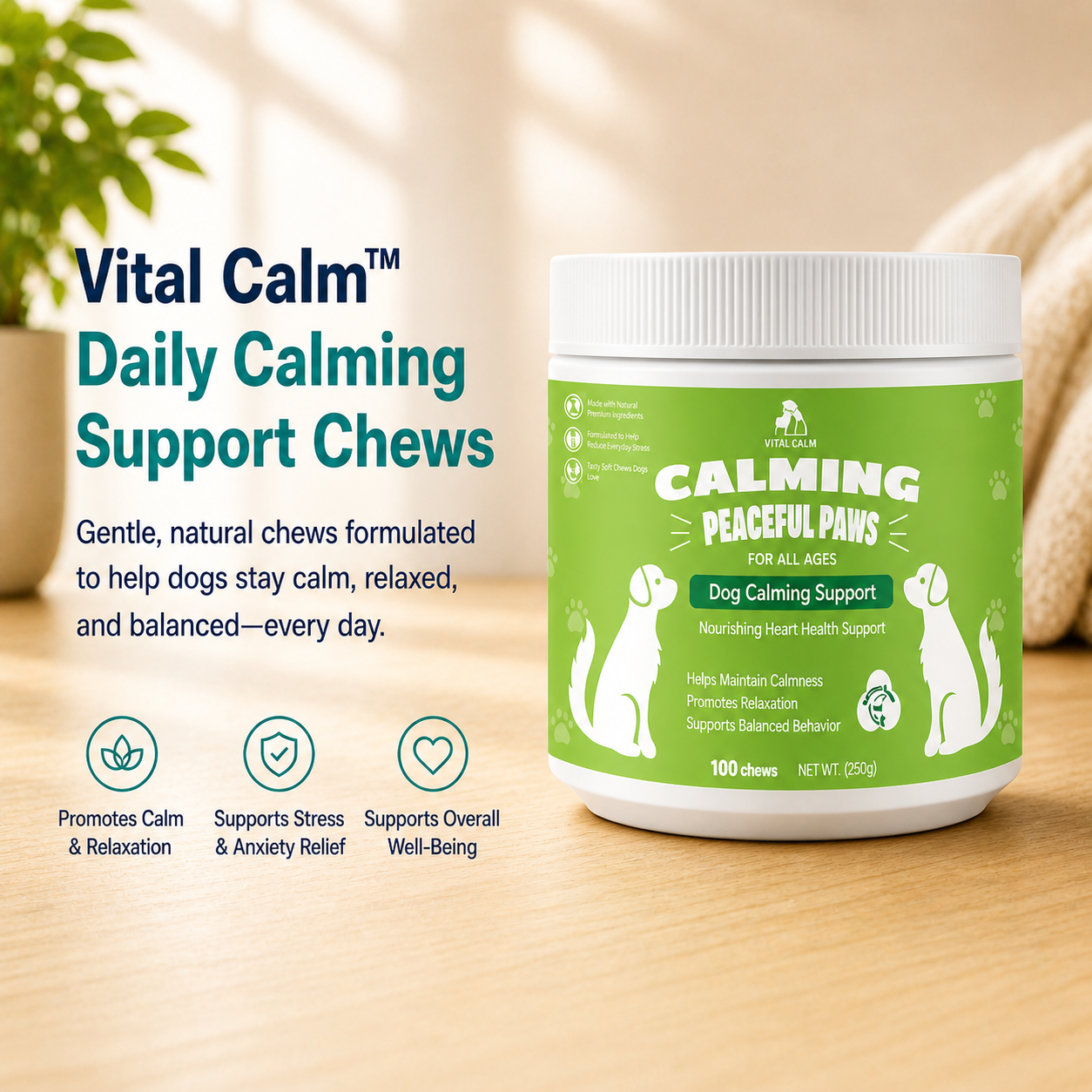 VitalCalm™ Professional Wellness Bites – Calming Chews for Dogs | Paws&Peace